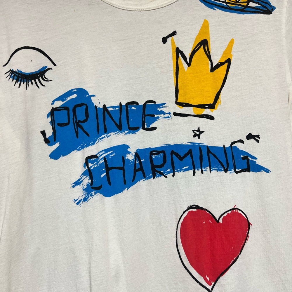 Vivienne Westwood White Short Sleeve Tee w/Prince Charming Graphic - Picture 2 of 4
